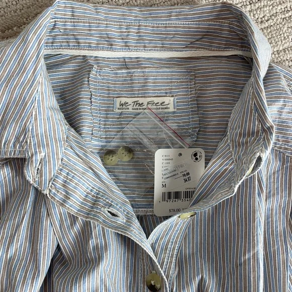 We The Free Cassie stripped sleeveless crop shirt - Picture 4 of 8